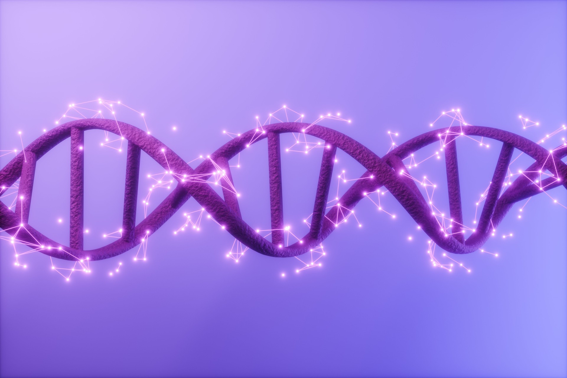 Human DNA With Connection Dots And Plexus Lines